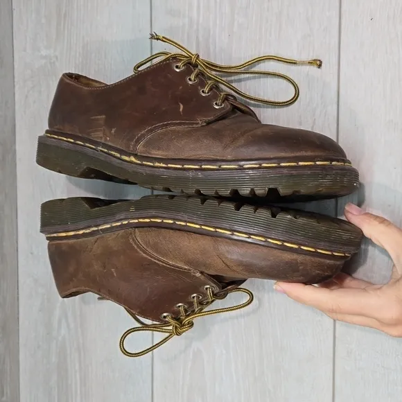 Vintage Doc Dr.Martens Mens Leather Oxford Chunky Tractor shoes sz UK 9 US M 10