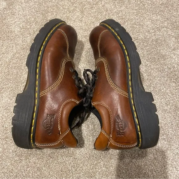 Vintage Dr. Marten's‎ 8A47 Brown Leather Shoes Chunky Grunge Size Men’s 9