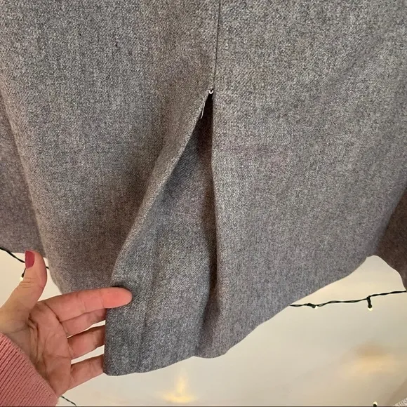 Vintage Gray inverted Pleat midi skirt wool blend