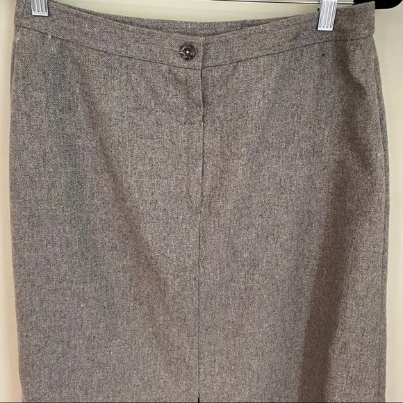 Vintage Gray inverted Pleat midi skirt wool blend