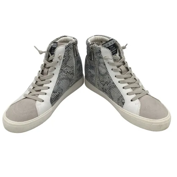 Vintage Havana Dayne Snake/ White Suede Leather High Top Sneakers size 8,5