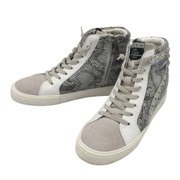 Vintage Havana Dayne Snake/ White Suede Leather High Top Sneakers size 8,5