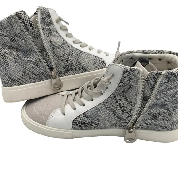 Vintage Havana Dayne Snake/ White Suede Leather High Top Sneakers size 8,5