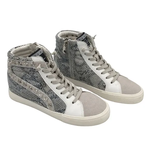 Vintage Havana Dayne Snake/ White Suede Leather High Top Sneakers size 8,5