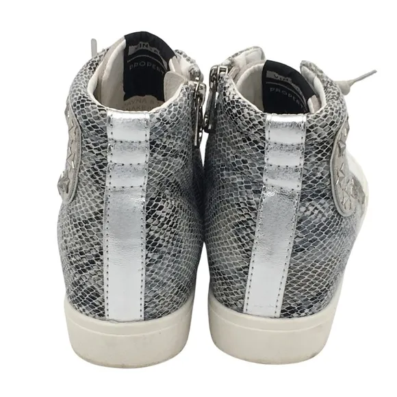 Vintage Havana Dayne Snake/ White Suede Leather High Top Sneakers size 8,5