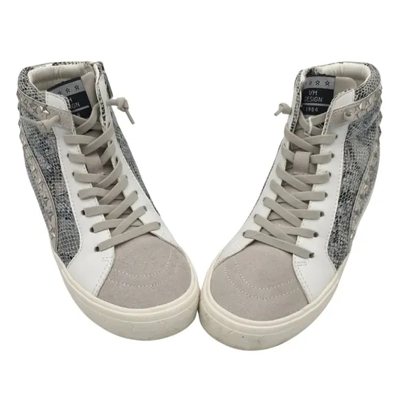 Vintage Havana Dayne Snake/ White Suede Leather High Top Sneakers size 8,5