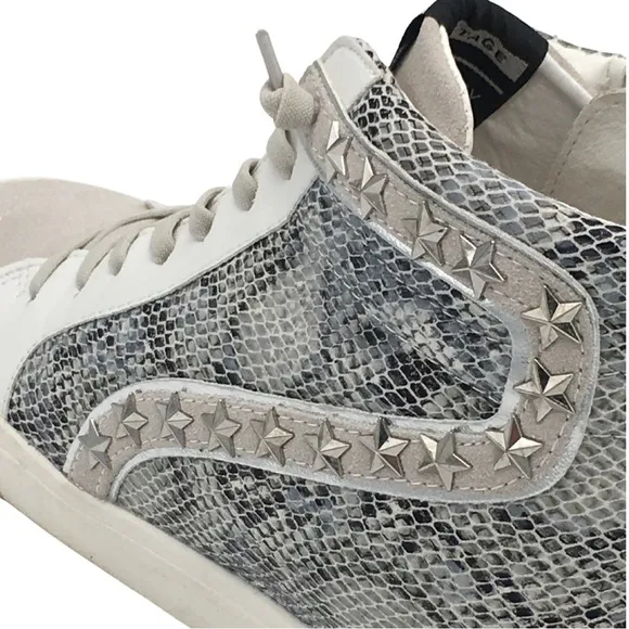 Vintage Havana Dayne Snake/ White Suede Leather High Top Sneakers size 8,5