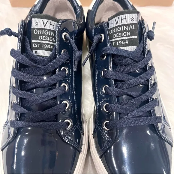 Vintage Havana Women’s Quincy Liquid Navy Patent Leather Sneakers Shoes Size 10
