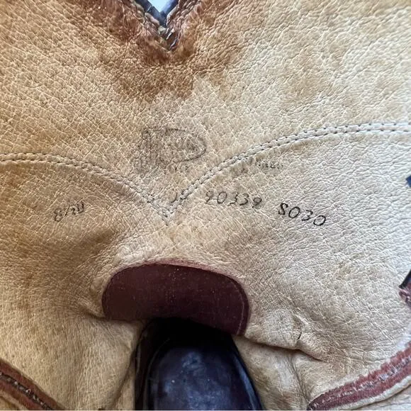 Vintage Justin Boots Brown Roper Cowboy Western 8 1/2 D