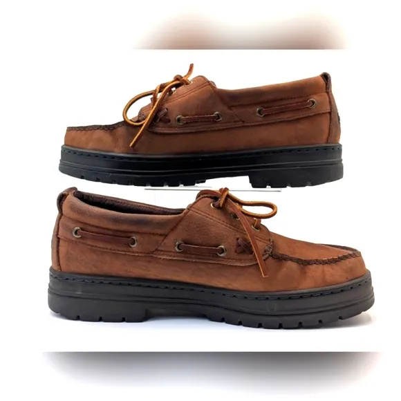 Vintage Polo Ralph Lauren Brown Leather Boat Shoes Men’s Sz 9.5 D