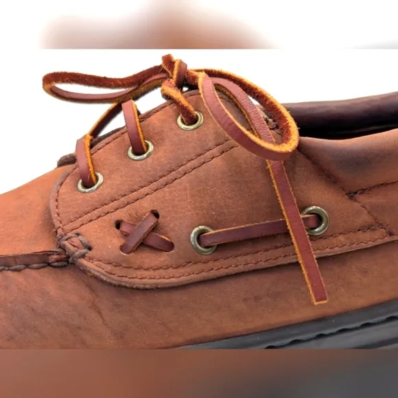 Vintage Polo Ralph Lauren Brown Leather Boat Shoes Men’s Sz 9.5 D