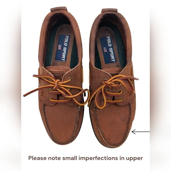 Vintage Polo Ralph Lauren Brown Leather Boat Shoes Men’s Sz 9.5 D