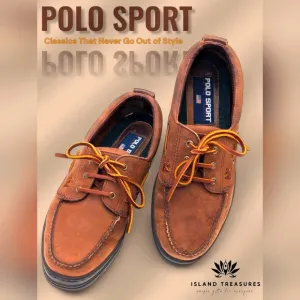 Vintage Polo Ralph Lauren Brown Leather Boat Shoes Men’s Sz 9.5 D
