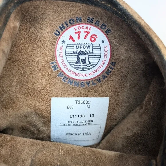 Vintage Shoe Company Elijah engineer boots tan suede leather mid calf size 8.5