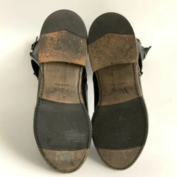 Vintage Shoe Company Leather Boots Size 11M Black Slouchy Mid Calf USA