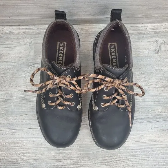 Vintage Skechers chunky leather low ankle lace up shoes
