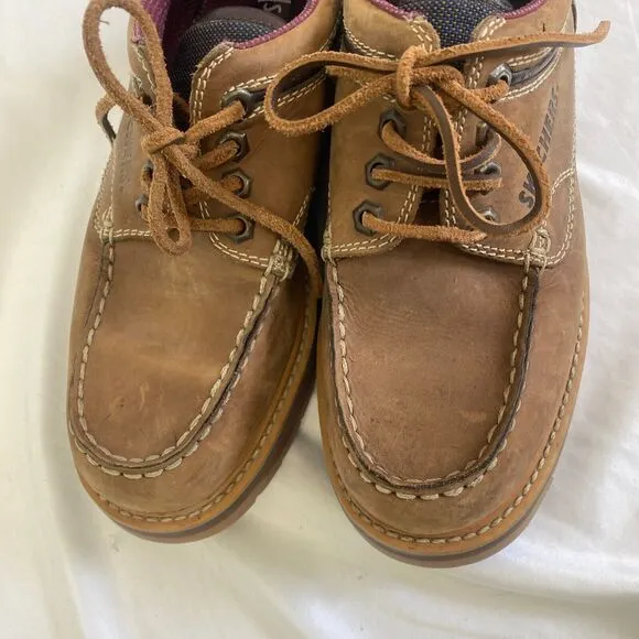Vintage Skechers Chunky Platform Lace Up Brown Leather Utility Shoes Men's Sz 40