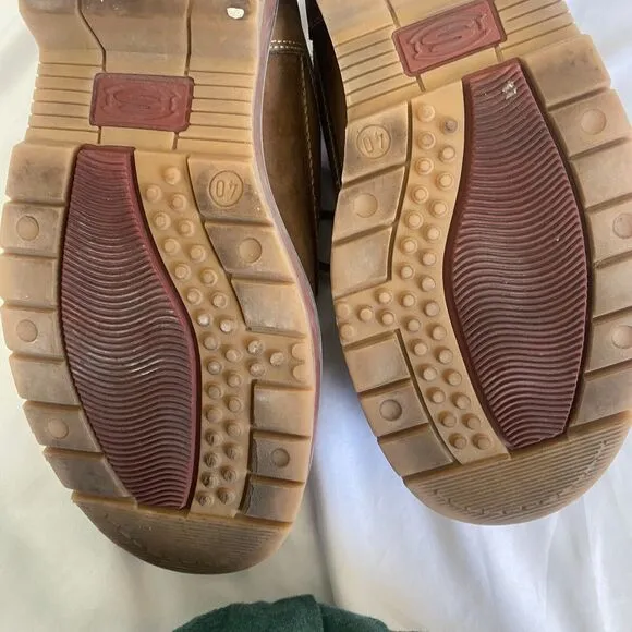 Vintage Skechers Chunky Platform Lace Up Brown Leather Utility Shoes Men's Sz 40