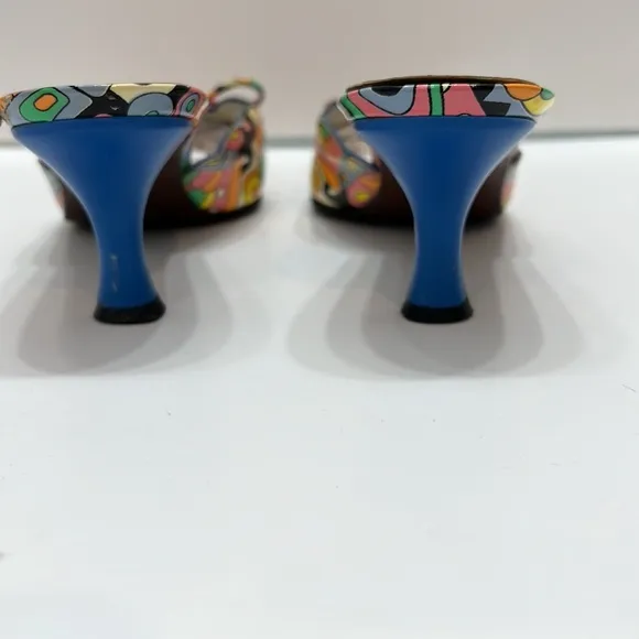 Vintage Stuart Weitzman Bright Carnival mules Size 8