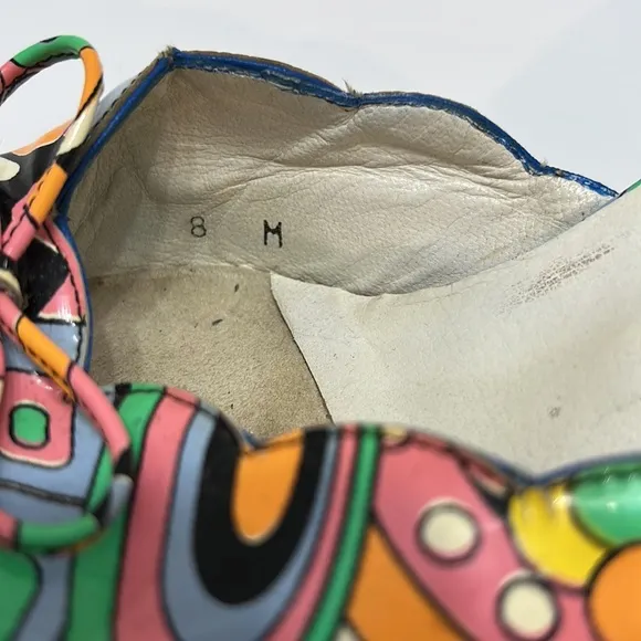 Vintage Stuart Weitzman Bright Carnival mules Size 8