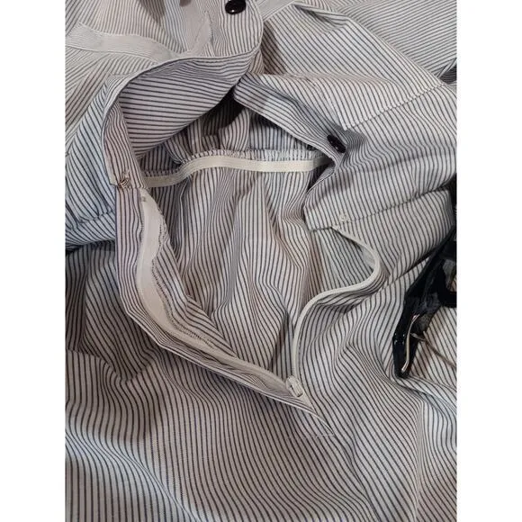 VINTAGE Union Made Cotton Blend Shirt Dress 1970s 1980 Blue White Stripe Size 10