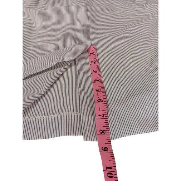 VINTAGE Union Made Cotton Blend Shirt Dress 1970s 1980 Blue White Stripe Size 10