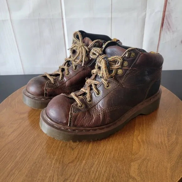 Vintage Y2k Dr. Martens 8287 Brown Leather Boots, Men’s 7, Air Wair, Y2K Chunky