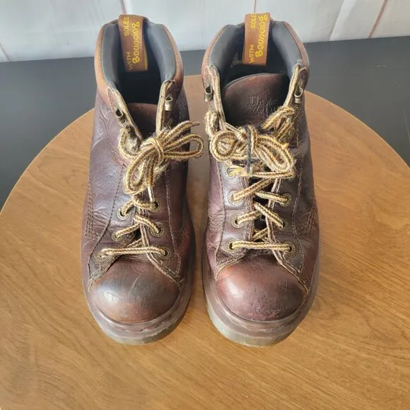Vintage Y2k Dr. Martens 8287 Brown Leather Boots, Men’s 7, Air Wair, Y2K Chunky