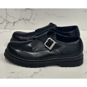 Vintage Y2K Skechers Mens 12 Black Leather Monk Strap Chunky Loafers Shoes