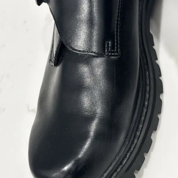 Vintage Y2K Skechers Mens 12 Black Leather Monk Strap Chunky Loafers Shoes