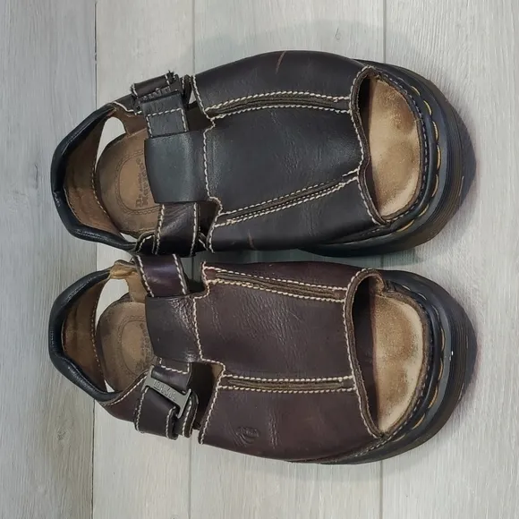 VintageDr.Martens Mens 9064 Y2K Leather Chunky Tractor Platform shoes Sandals