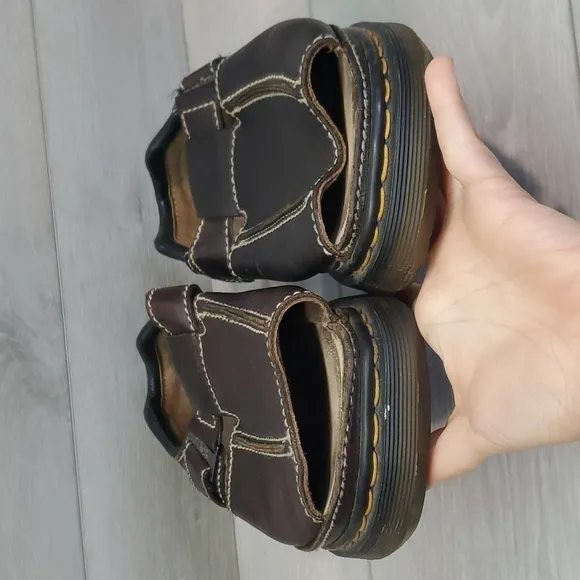 VintageDr.Martens Mens 9064 Y2K Leather Chunky Tractor Platform shoes Sandals