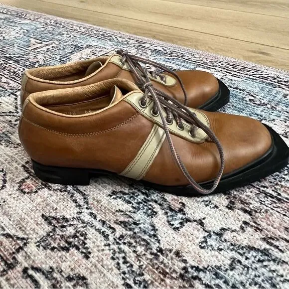VINTAGE Fabiano Cross Country Ski Shoes Men Sz 6.5 Italy VTG Rare Patons Leather