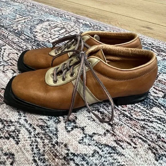 VINTAGE Fabiano Cross Country Ski Shoes Men Sz 6.5 Italy VTG Rare Patons Leather