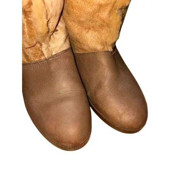 Vintage Hush Puppy Full Shearling Apre' Winter Mid Calf Boots Women size 7.5