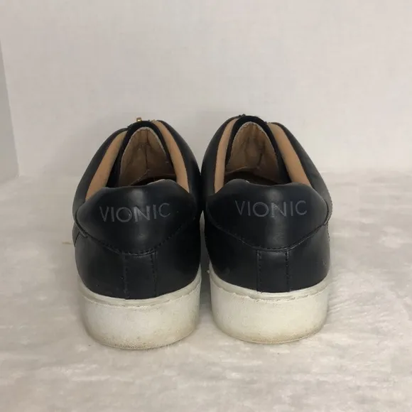 VIONIC Black Leather Zipper Slip On Comfort Shoes Splendid Ellis Women's Size 7