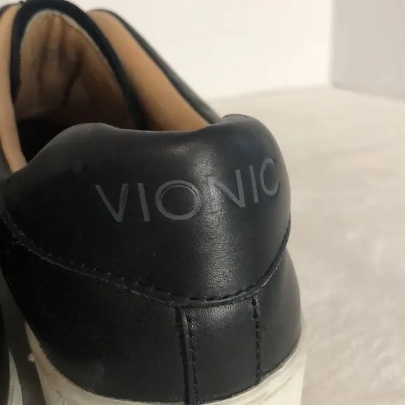 VIONIC Black Leather Zipper Slip On Comfort Shoes Splendid Ellis Women's Size 7