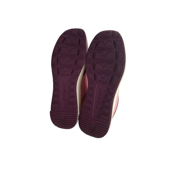 Vionic Breilyn Sneakers Size 10 Pink Merlot Color Suede