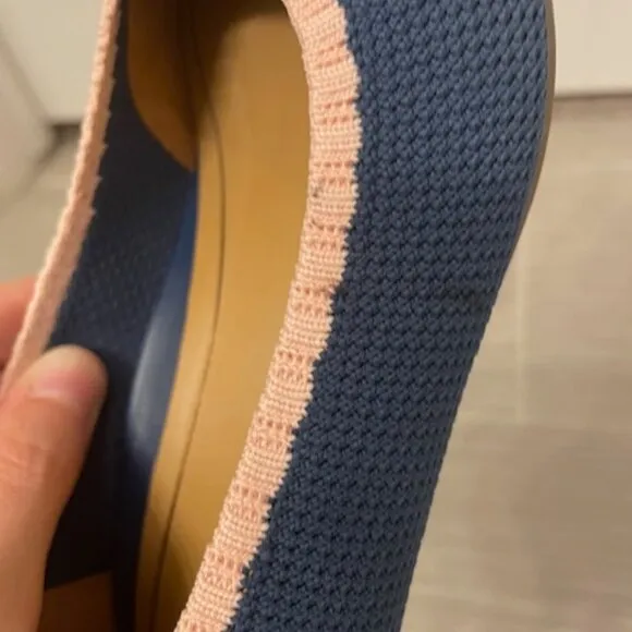 Vionic Dahlia Ballet Skimmer Flats Pointed Toe Blue Pink Sz 7