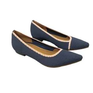 Vionic Dahlia Ballet Skimmer Flats Pointed Toe Blue Pink Sz 7