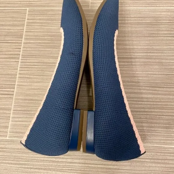 Vionic Dahlia Ballet Skimmer Flats Pointed Toe Blue Pink Sz 7