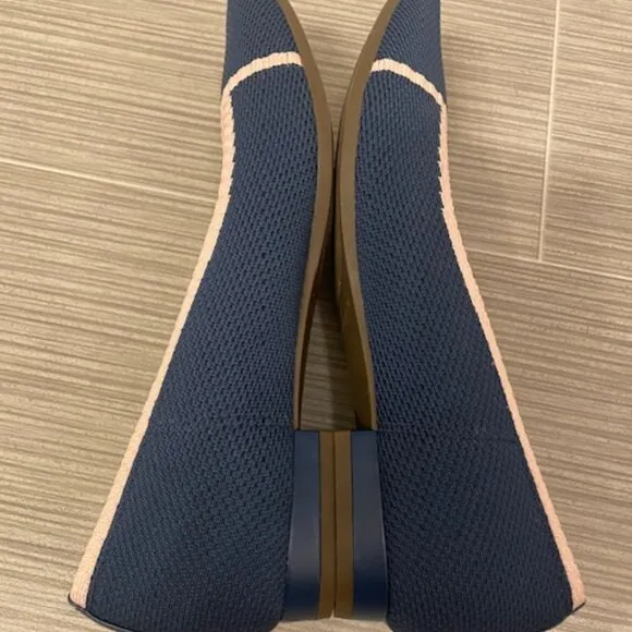 Vionic Dahlia Ballet Skimmer Flats Pointed Toe Blue Pink Sz 7