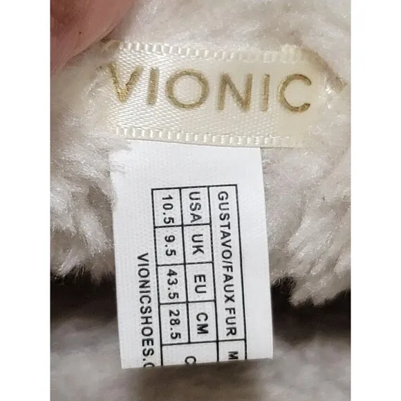 Vionic Gustavo Men's Suede Slip-On Moccasin Slippers With Sherpa Lining Size 10.