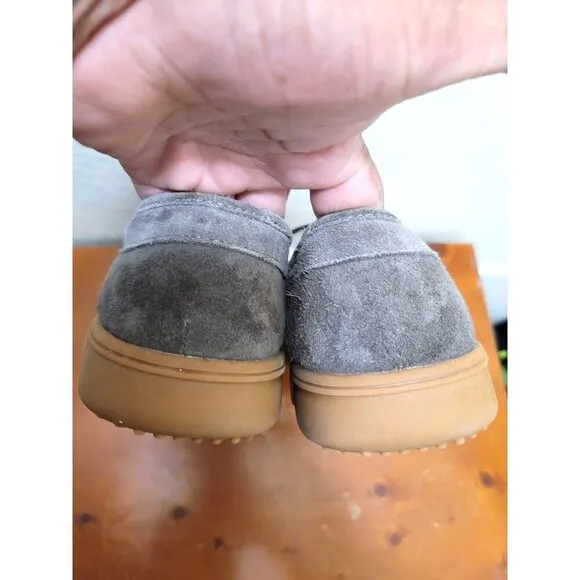 Vionic Gustavo Men's Suede Slip-On Moccasin Slippers With Sherpa Lining Size 10.