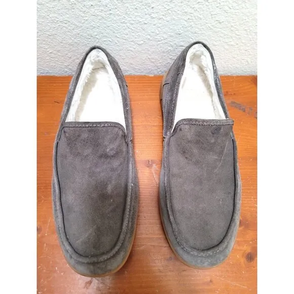 Vionic Gustavo Men's Suede Slip-On Moccasin Slippers With Sherpa Lining Size 10.