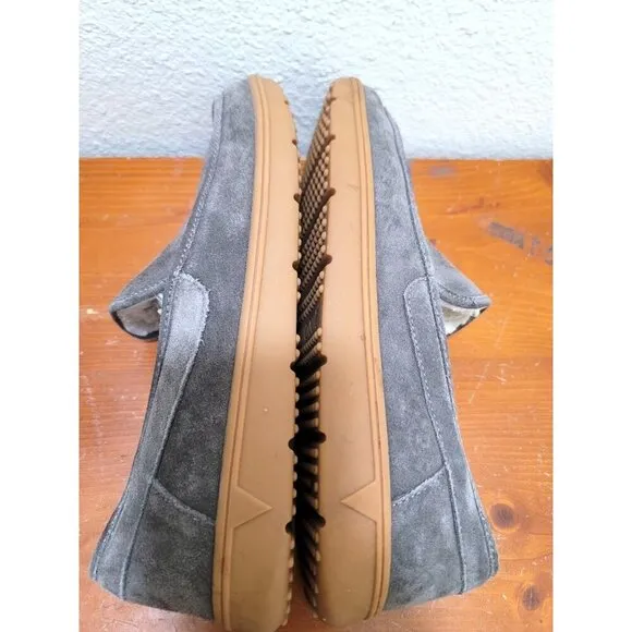 Vionic Gustavo Men's Suede Slip-On Moccasin Slippers With Sherpa Lining Size 10.