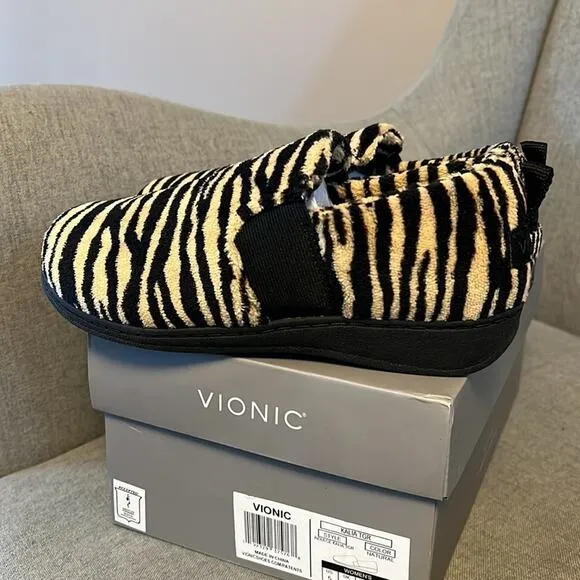 Vionic Indulge Kalia Tiger stripe slip on slipper size 5