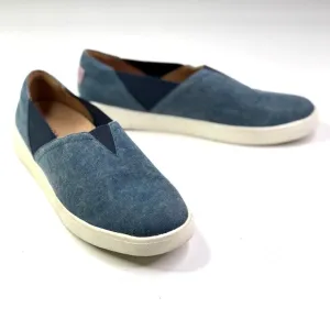 Vionic Ivy denim slip on sneakers orthopedic insoles elastic gores 7