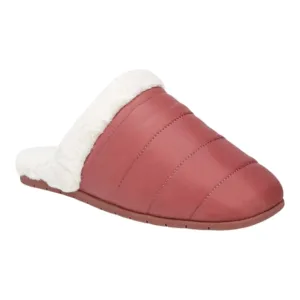 Vionic Josephine Slip On Closed Toe Faux Fur Mule Slipper Shoe Dusty Cedar 7.5