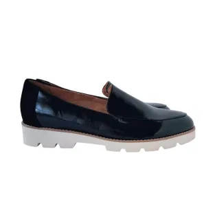 VIONIC Kensley Patent Leather Loafers 12 Wide Black Lug Sole Shoes